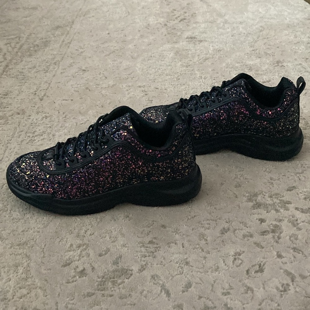 NIB Wild Diva Eddy Sz 8 Multi Color Glitter Sneakers - Picture 4 of 7
